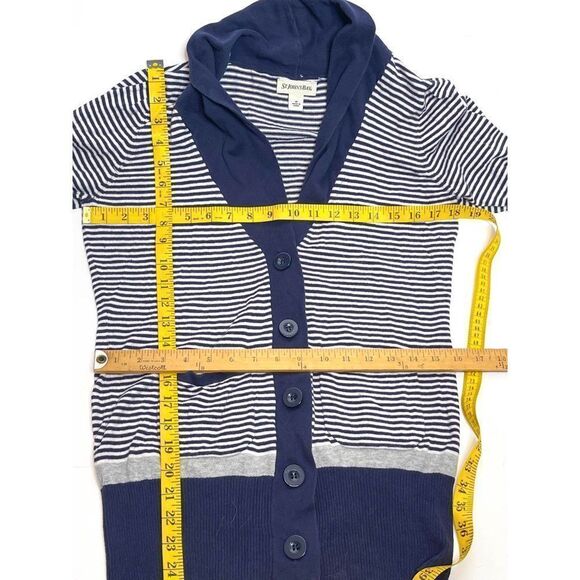 Nautical Navy Preppy‎ Striped Button Up Cardigan M - Picture 5 of 5